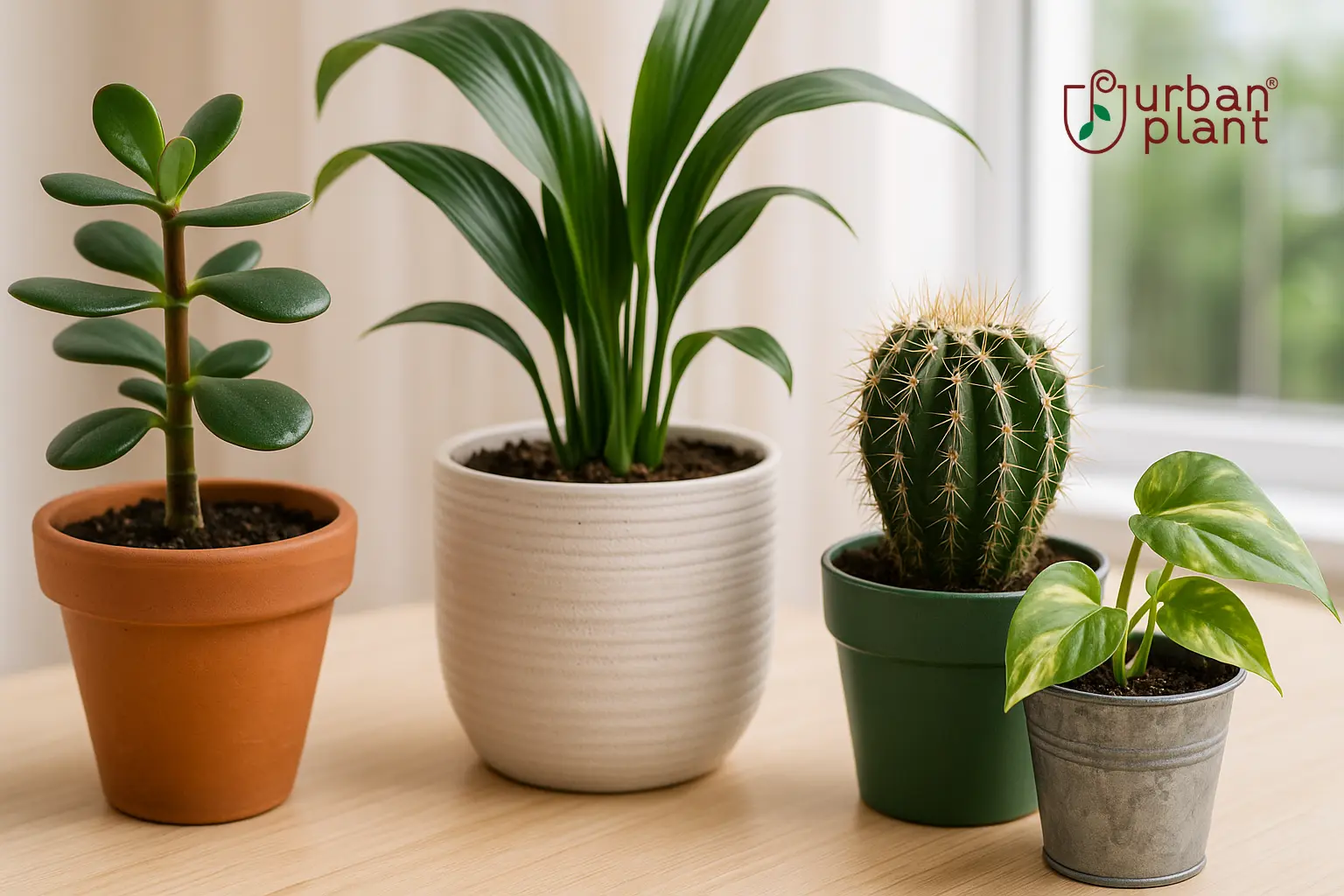 How planter size and shape affect plant growth, arranged in a realistic indoor Indian home setup near sunlight | Urban Plant